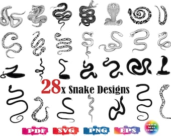 Snake SVG, reptile svg, cobra svg, snake silhouette, snake clipart, snake cut file, cobra snake, black snake svg, snakes svg, snake vector