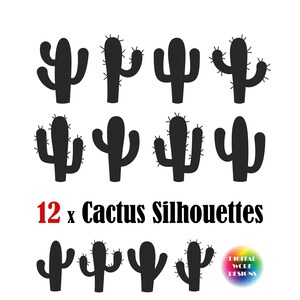 12 x Cactus Silhouette Bundle SVG, dxf, eps, psd, png, jpg, cactus, cricut, clip art, vectoria, bricolage, scrapbooking, Digital, numérique