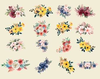 Download Watercolor Flowers Svg Etsy