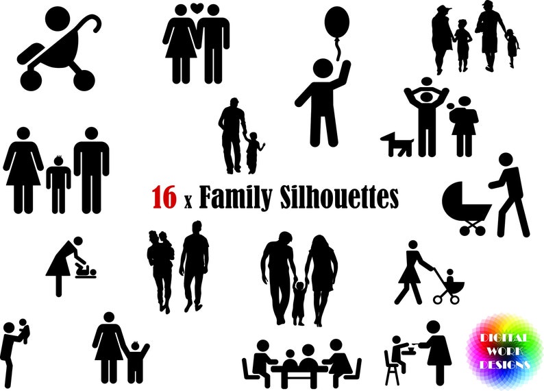 Download 16 X Family Silhouette Bundle Svg Dxf Eps Psd Png Jpg Cricut File Clip Art Family Svg Vectorial Digital Printable Craft Supplies Scrapbooking Paper Party Kids Vadel Com