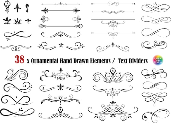 Download 38x Oramental Text Dividers Bundle Svg Line Dividers Svg Etsy