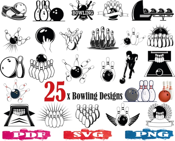 Bowling SVG Bowling Silhouette Bowling Clipart Bowling - Etsy