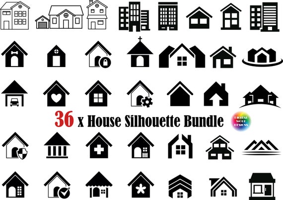 Download 36x House Silhouette Svg House Svghouse Cliparthouse Cut Etsy