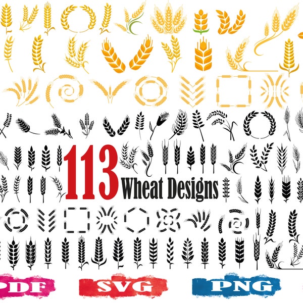 Wheat SVG | Grain SVG | Barley SVG | Wheat clipart | Wheat Design | Wheat cut file | Wheat Silhouette | Wheat Seeds | Wheat Bundle | Cricut