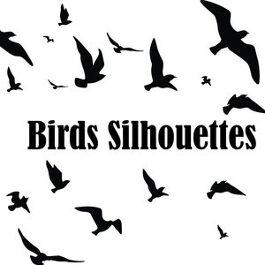 26 x vogel silhouetten, vliegende vogels SVG, dxf, EPS-, psd, png, jpg afdrukbare, vectoriële, cricut, digitaal bestand, clip art, craft supplies, monogram