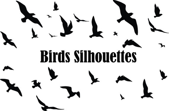 26 X Vogel Silhouetten Fliegende Vogel Svg Dxf Eps Psd Etsy