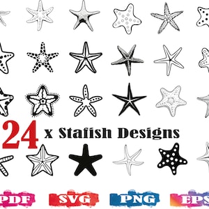 Starfish SVG | Starfish silhouette | Starfish cut file | Print File | EPS | PNG | pdf | Vector file | animal svg | ocean svg | star fish