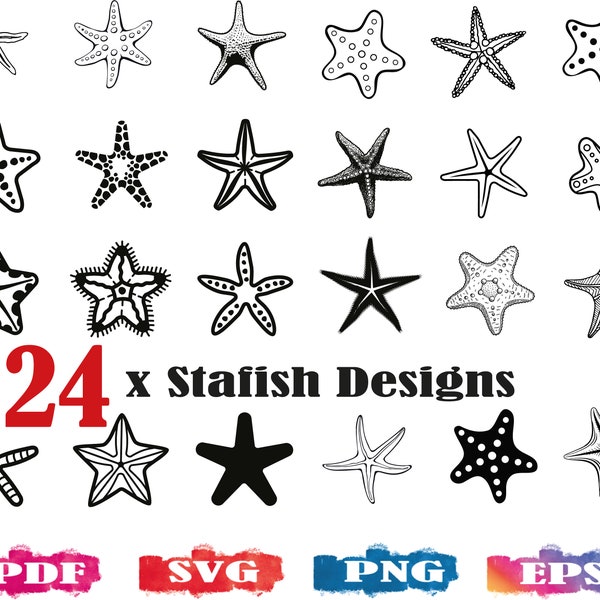 Starfish SVG | Starfish silhouette | Starfish cut file | Print File | EPS | PNG | pdf | Vector file | animal svg | ocean svg | star fish