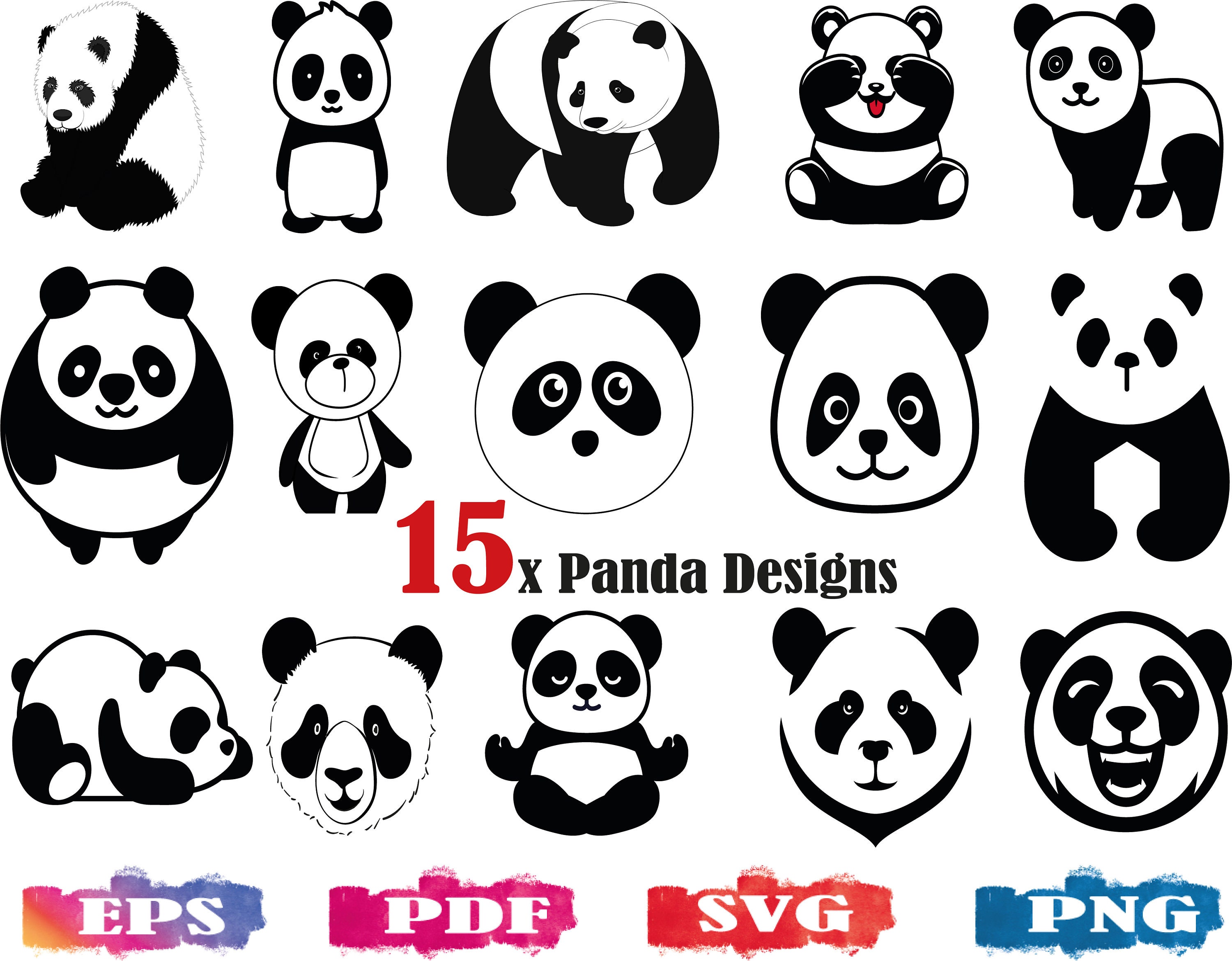 Panda SVG Panda Face Svg Panda Clipart Bear Svg Panda Bear - Etsy
