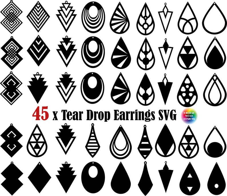 Download tear drop earring svg Teardrop earrings svg,pendant svg ...