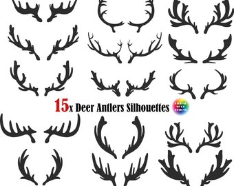 15x Antlers SVG,EPS,PNG,deer antler svg,antler png,antlers bundle,antlers clipart,printable,deer svg,antlers design,antlers silhouette svg