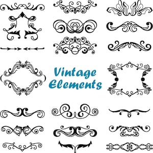20 x Vintage Elements Decoration ,text dividers ,frames,ornamental text dividers , SVG,dxf,eps,psd,png,jpg,vectorial,printable, cricut, clip