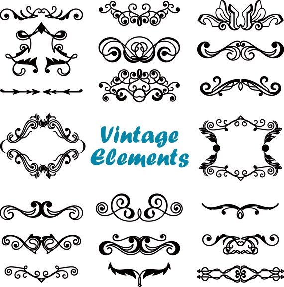 Download 20 X Vintage Elements Decoration Text Dividers Etsy PSD Mockup Templates