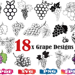 Uvas SVG | Silhueta de uvas | Desenhos de uva | Uva PNG | Arquivo de corte de uva | Clipart de uva | arquivo de impressão de uva | logotipo das uvas | arquivo vetorial