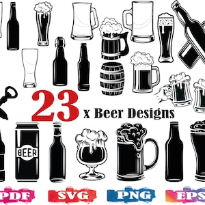 Beer SVG | Beer Silhouette | Beer Can | Beer mug SVG | Beer Bottle | Alcohol SVG | Beer Clipart | Beer Logo | Cricut | Cameo | Png | Eps