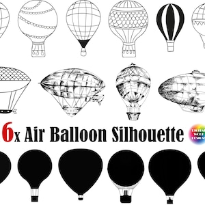 16x Air Balloon svg,eps,png,jpg,hot air balloon,air balloon png,air balloon silhouette,printable,cut files,balloon clipart,zeppelin svg