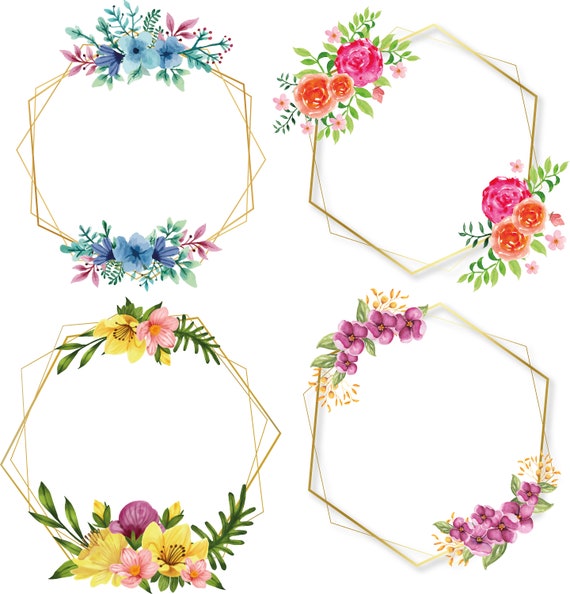 Download 4 X Floral Wreaths Pack Flourish Circle Svg Wedding Etsy