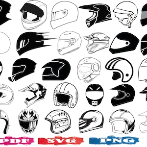Helmet SVG | Helmet Silhouette | Motorcross Helmet | Baseball Helmet | Racing Helmet | Helmet PNG | Motorbike Helmet | Football Helmet PNG