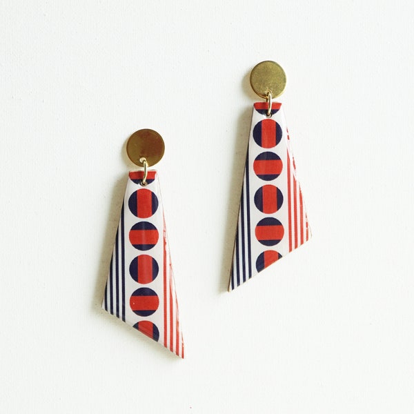 Mid Century Modern Earrings, Geometric Statement Earrings, Art Deco Earrings, Colorful Earrings, Unique Earrings, Christmas Gifts for Her