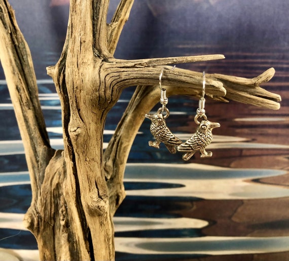 Odins ravens earrings with hypoallergenic ear hooks