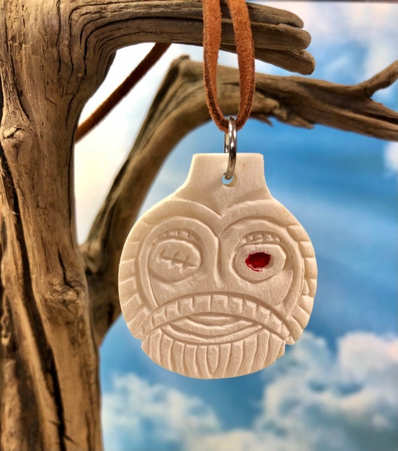Odin pendant hand carved in bone
