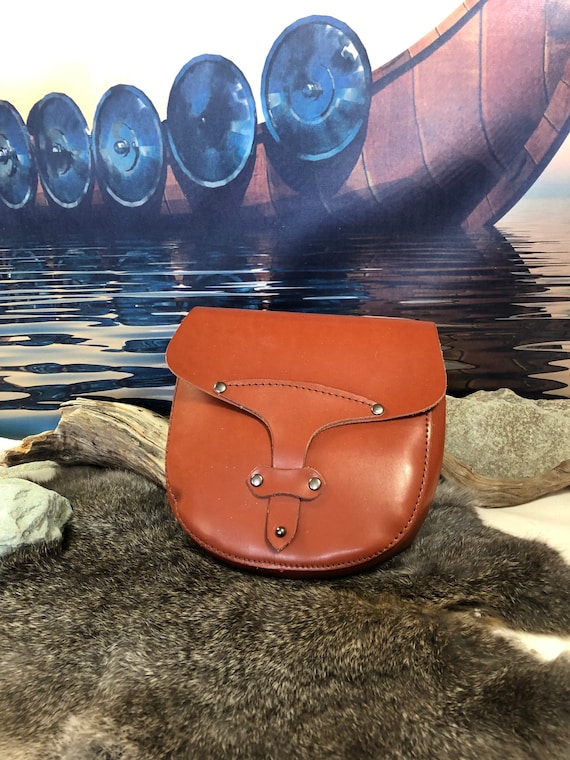 Viking leather waist pouch