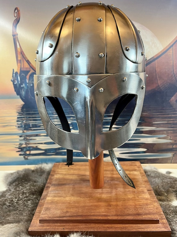 Not you averageViking spectacle helmet 14 gauge steel with 14 gauge reinforcing plates on crown. Battle ready.