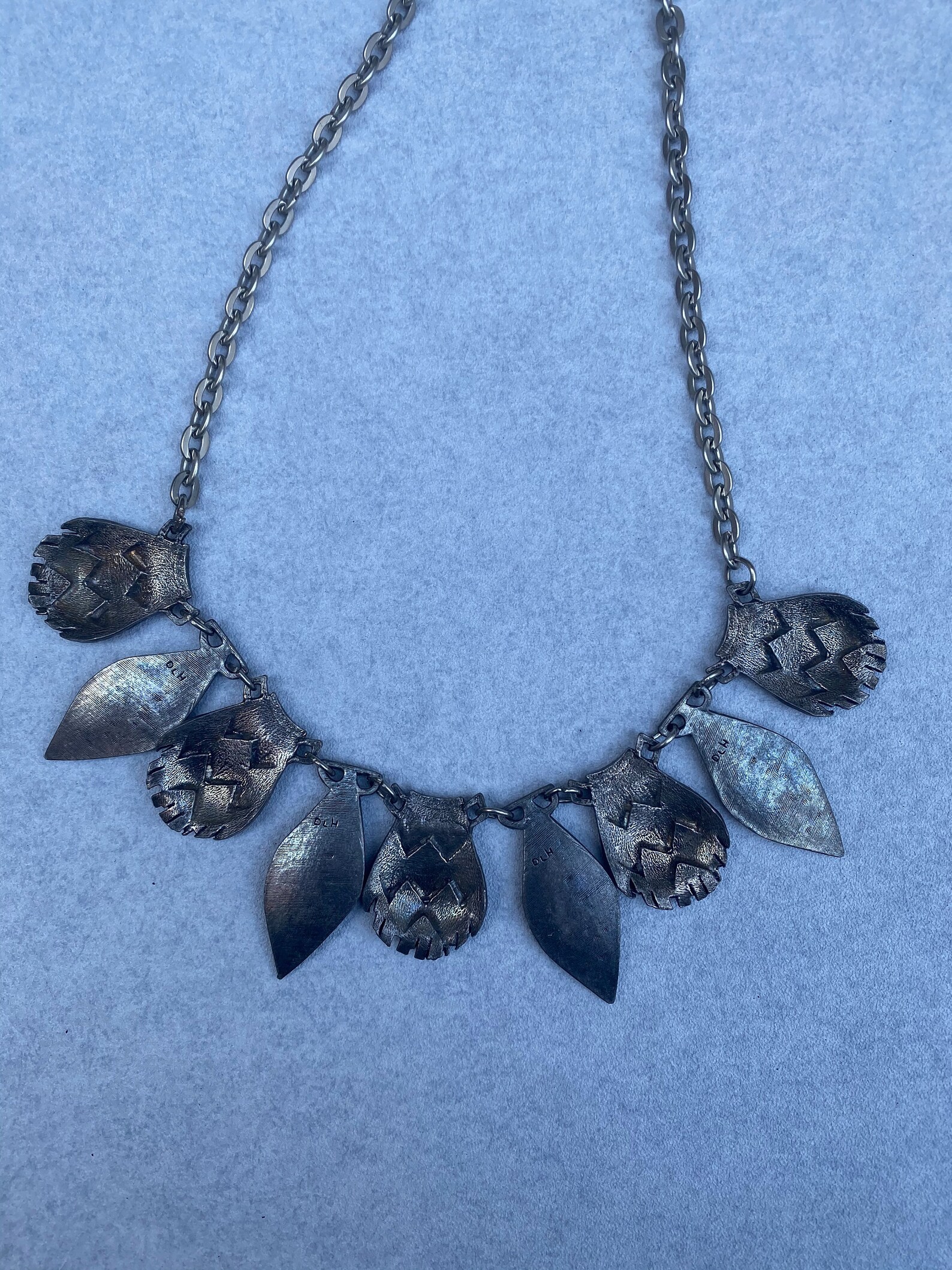 70s French DLH Depose Midcentury Silver Tone Necklace With Etsy