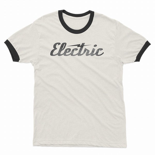 Electric Graphic Tee | Vintage Style Mens Womens T-shirts | Distressed Retro Shirts | 70s Inspired Graphic Shirts | Lightening Bolt