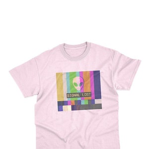 Vaporwave Glitch UFO Alien Tshirt | VCR Aesthetic Shirts | Cryptid Ufos | Ringers & Unisex XS-3XL | EspiLane