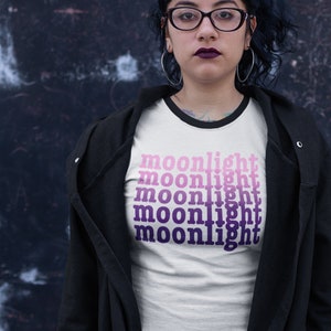 Moonlight Dark Tshirt | Pastel Goth Shirts | Retro Vintage Gothic Graphic Shirt T-shirts | Ringer Tee | Espi Lane