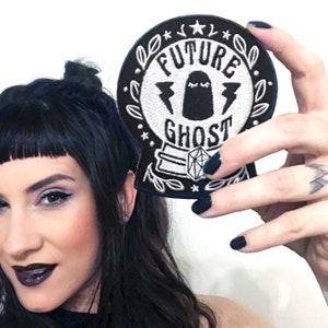 Ghost | Pastel Goth Patch | Iron On | Gothic  Ghoul | Boo Magic Witch Moon Patches | Backpack Jacket Gift 4" | Espi Lane Patch