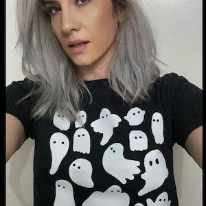 Ghost Shirt | Cute Boo Graphic Tee | Alternative Pastel Goth Spoopy Spooky Movie Ghoul Tees | Spooky Witch Magic T-Shirts Tee | EspiLane