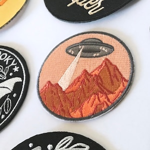 Iron On UFO Patch with Orange Vintage Retro Colors by EspiLane image 5