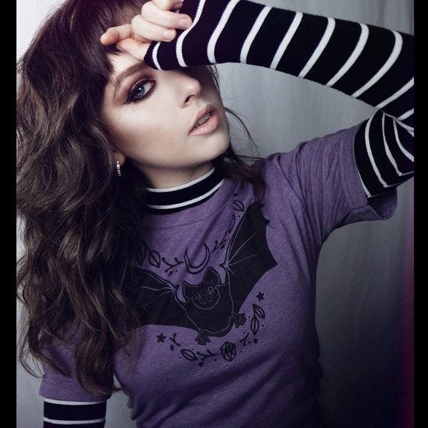 Spooky Bat Shirt | Pastel Goth Gothic Unisex Tee | Cute Alternative Witch Magic Graphic T-Shirts | Ringer & Crew Tshirt | EspiLane