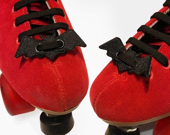 Embroidered Bat Shoe Lace Charm | Spooky Skate & Shoe Accessory