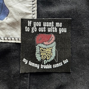 Tummy Trouble Patch | Handmade Sew On Patch for Jackets & Clothes | 3.5"