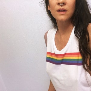 90s Rainbow Pride Shirt | Tank Top Muscle Shirts | 1990s Style Grunge Vintage Graphic TShirt | Unisex Tumblr Pinterest | Espi Lane Tees