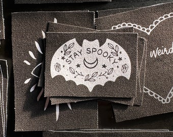 Bat Patch | Gothic Accessories Punk DIY Handmade Horror Patches | Spooky Vampire Bats | 3x2.25"