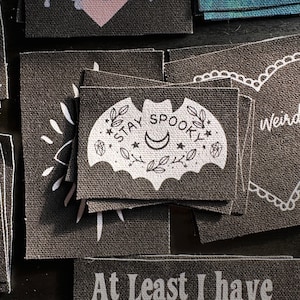 Bat Patch | Gothic Accessories Punk DIY Handmade Horror Patches | Spooky Vampire Bats | 3x2.25&quot;