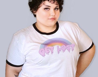 Pastel Goth Rainbow Plus Size | Consent No Cat Calls Feminism T-Shirts | Goth Alternative Alt Fashion Clothing | Feminist Shirts | Espi Lane