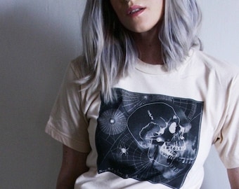 Skull & Spider Graphic Shirt | Graphic Alt Alternative Tees | Spooky Witch Magic T-Shirts | Magica Bump in the Night Graphic | Espi Lane