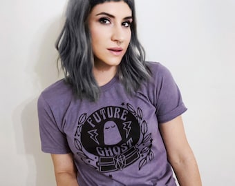 Future Ghost Magic Crystal Ball Pastel Goth Shirt | Horror Tees | Alternative Kawaii Witch T-Shirts | Graphic Ringer or Crew Tee | Espi Lane