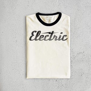 Electric Graphic Tee | Vintage Style Mens Womens T-shirts | Distressed Retro Shirts | 70s Inspired Graphic Shirts | Lightening Bolt
