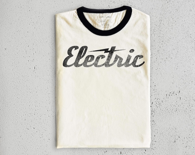 Electric Graphic Tee | Vintage Style Distressed 70s Unisex T-Shirt