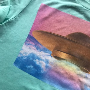 UFO Shirt Anime Sky Aesthetic Retro Graphic Shirts Believe UFOs Tees Vaporwave Tee Space Science Fiction EspiLane Tshirt image 2