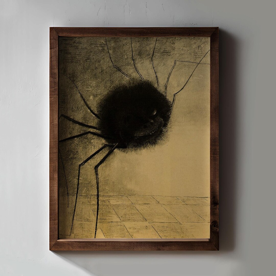 The Smiling Spider Art Print | Redon Dark Gothic Vintage Wall Art (4x6 ...