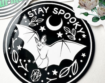 Autocollant de décalcomanie effrayant | Chauve-souris en vinyle Spooky Halloween Magic Magica Goth Gothic Alternative | Autocollants de scrapbooking pour ordinateur portable EspiLane Tumbler 3"