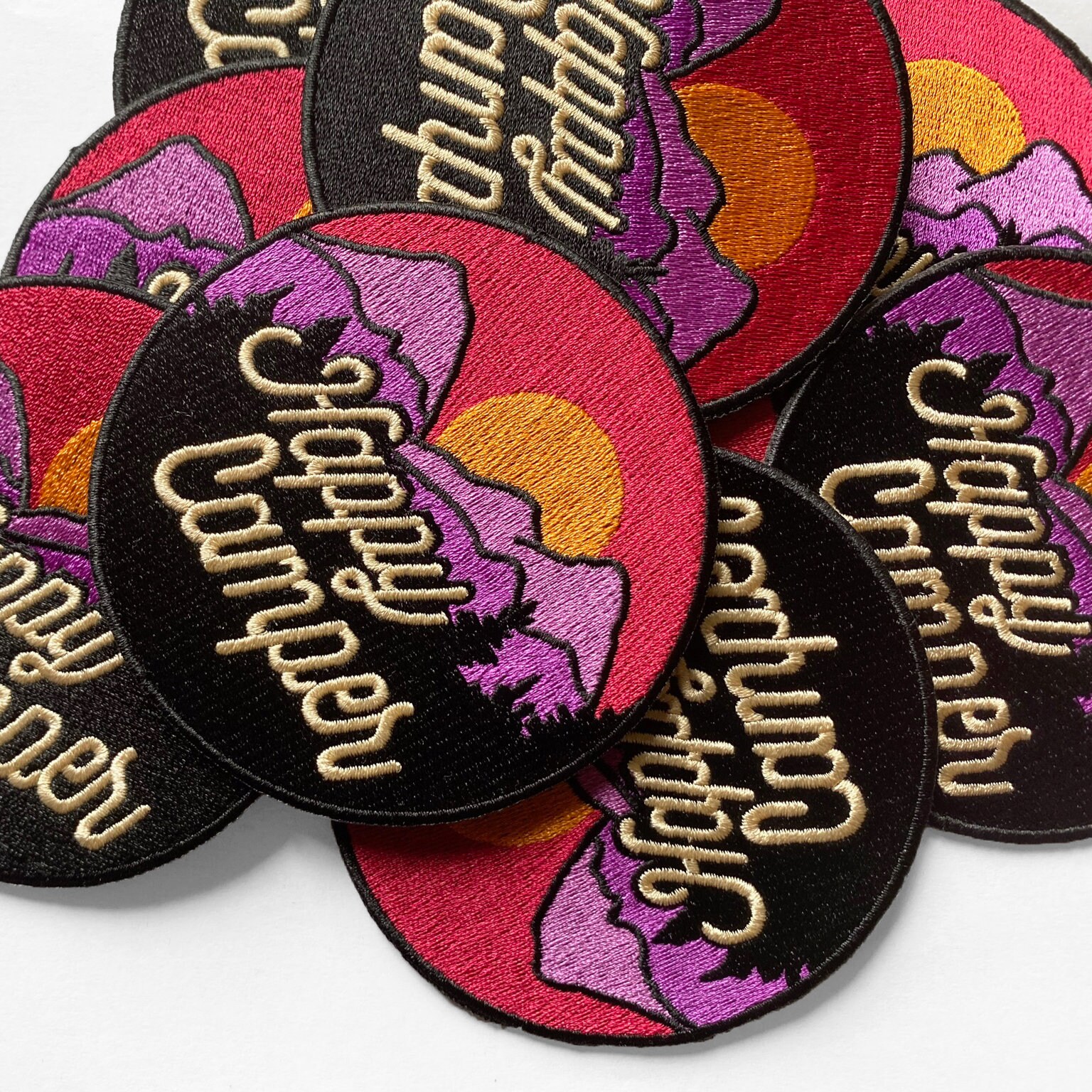 Happy Camper Patch Iron on Outdoors Patches Mountain | Etsy