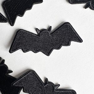 Bat Patch | Embroidered Iron On, Gothic Halloween Applique